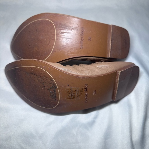 See By Chole Jane Scallop Calfskin Ballerina Flats Size 5.5 - Picture 10 of 11